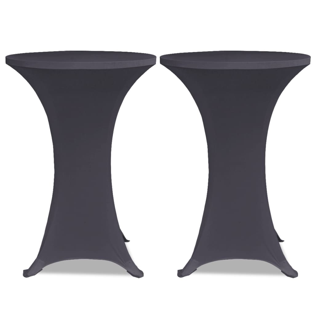 Stehtischhusse Stretch 2er-Set 80 cm Anthrazit