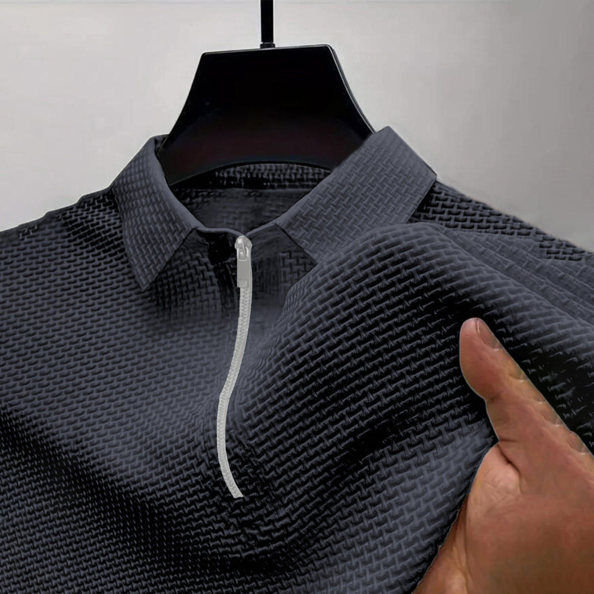 Herren T-Shirt mit halbem Reissverschluss – Bild 10 | LuxeStyle