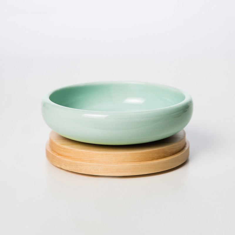 Fressnapf aus Keramik mit Holzrahmen | LuxeStyle