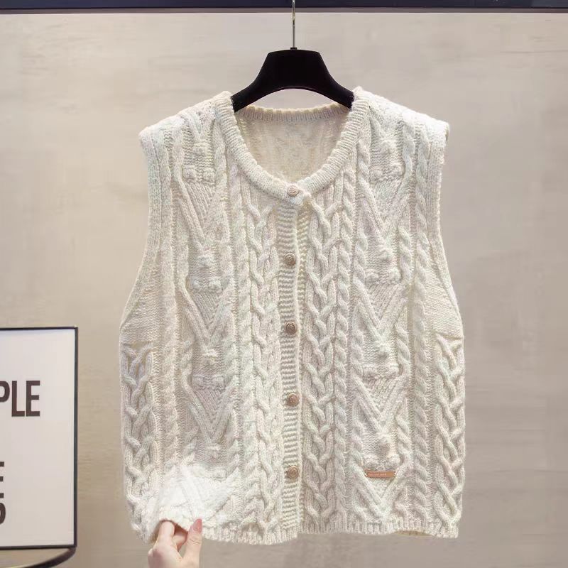 Retro Strickweste mit Knopfleiste