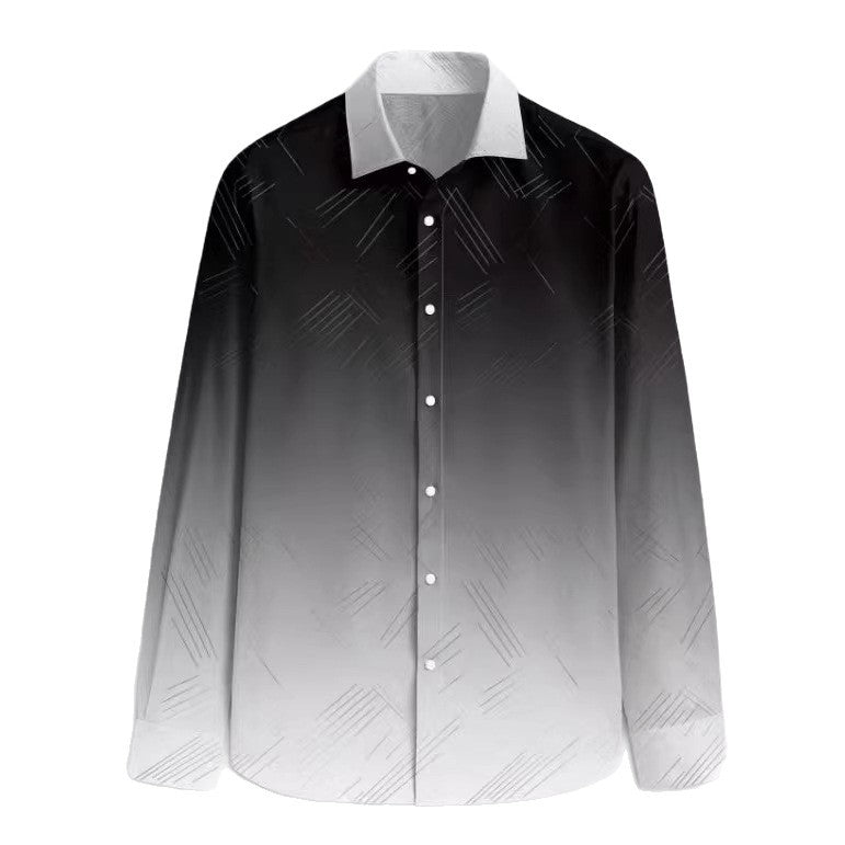 Slim-Fit Langarmshirt mit Linear-Print für Herren – Bild 5 | LuxeStyle