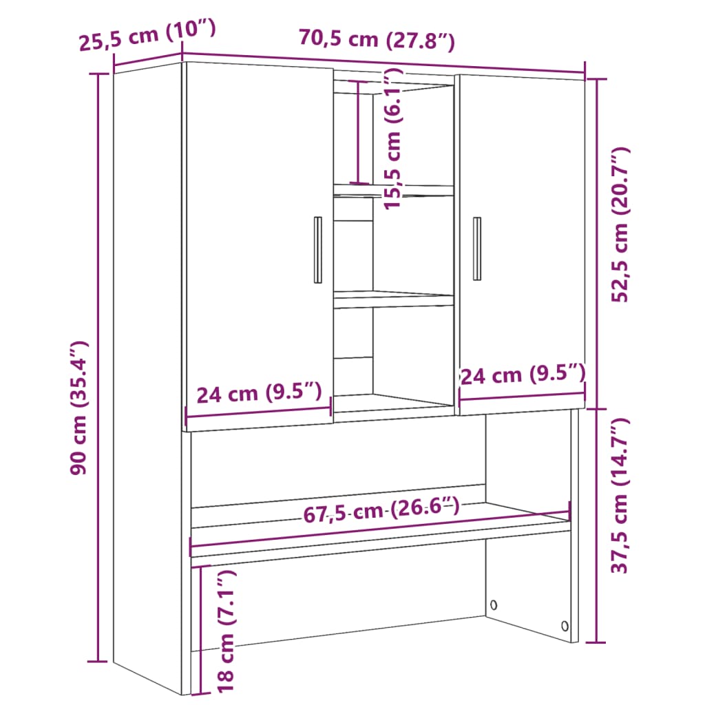 Waschmaschinen-Schrank, Betongrau