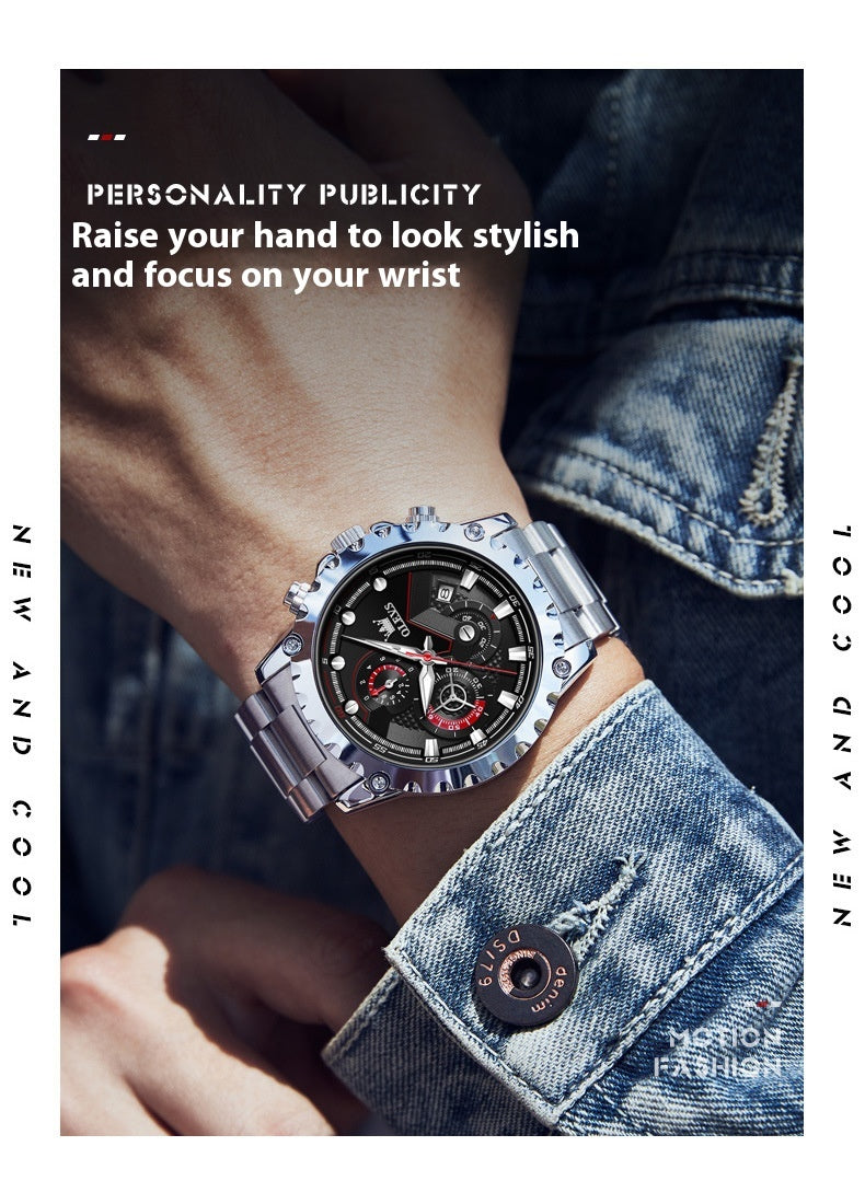 Multifunktionale Herrenuhr mit Leuchtzifferblatt – Bild 3 | LuxeStyle