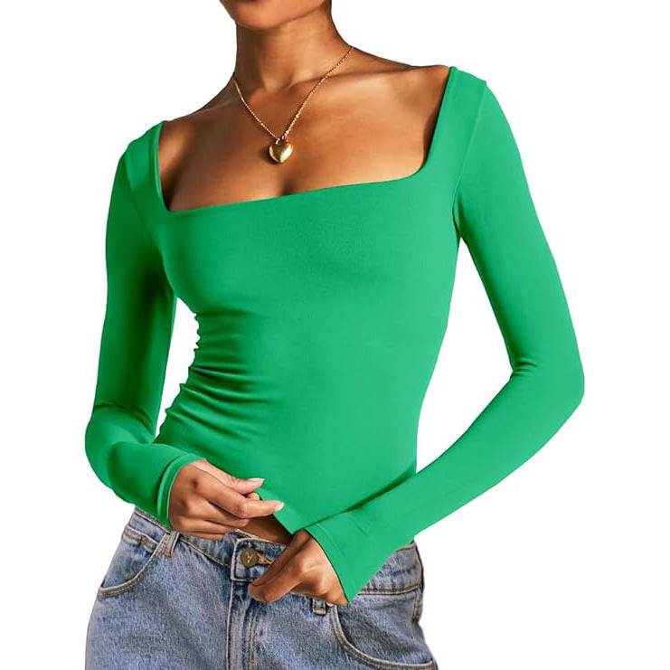 Square Neck Pullover Langarmshirt – Ansicht 7