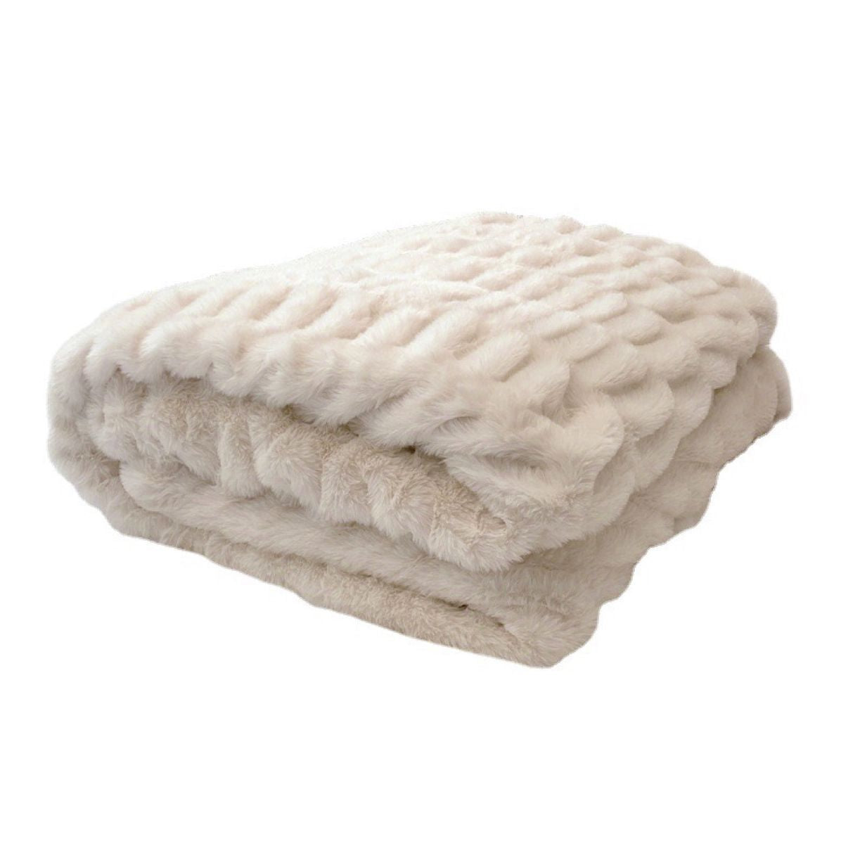Faux-Fur-Decke im Tie-Dye-Look