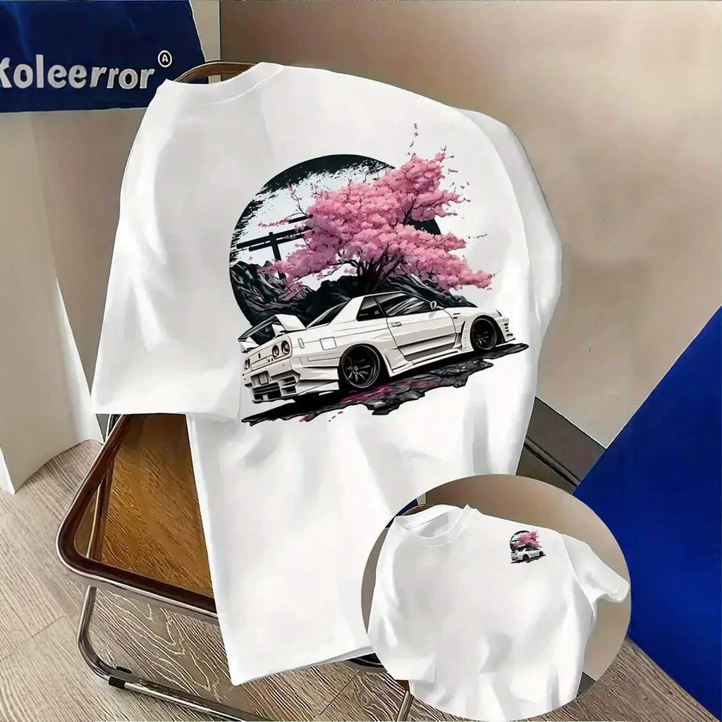 Herren Racing-Print T-Shirt Leicht und atmungsaktiv