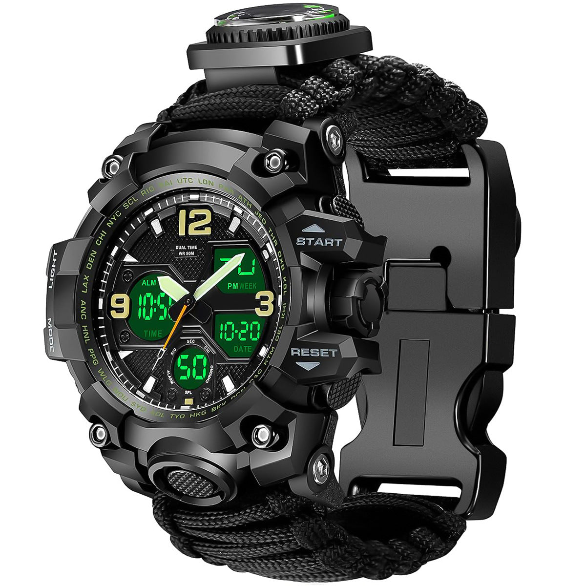 Taktische Uhr mit Dual-Display