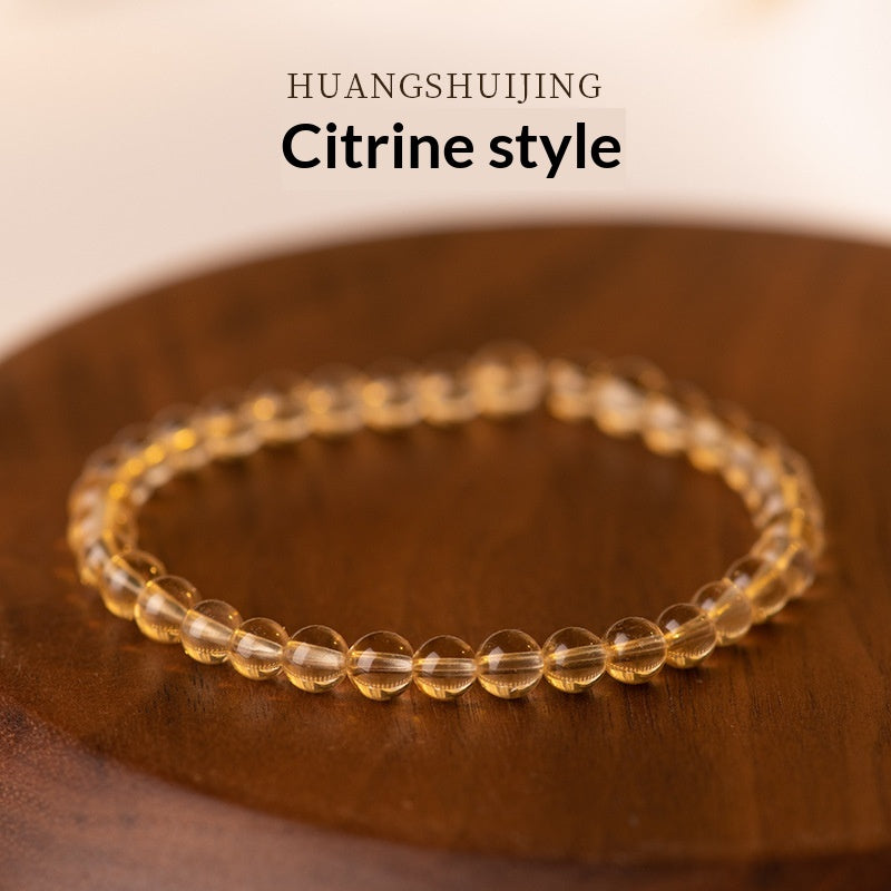 Armband aus gelbem Kristall und Hetian Jade