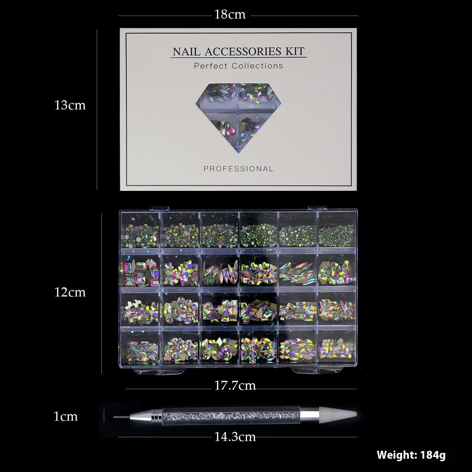 Maniküre Diamant-Schmuckset, 24 Fächer