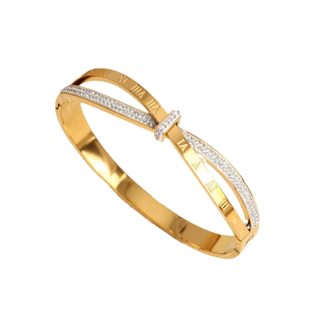 Titanstahl-Armband mit römischen Ziffern – Bild 2 | LuxeStyle