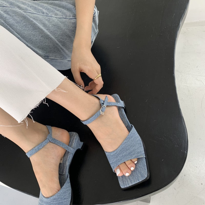 Bunte High-Heel-Sandalen mit Schnürverschluss | LuxeStyle