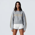 Gestreifter Retro-Pullover mit Rundhals – Ansicht 2
