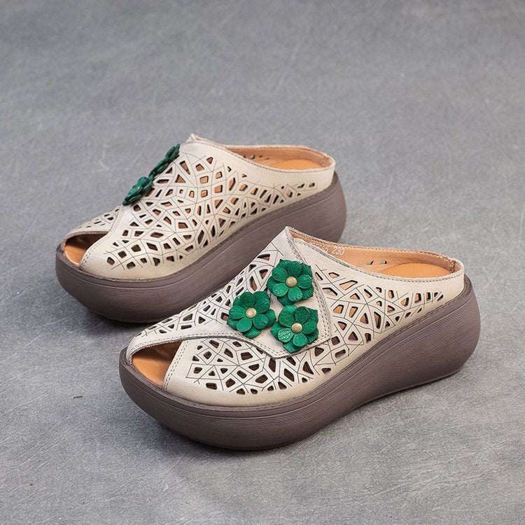 Retro Plateau-Schuhe im Ethno-Stil
