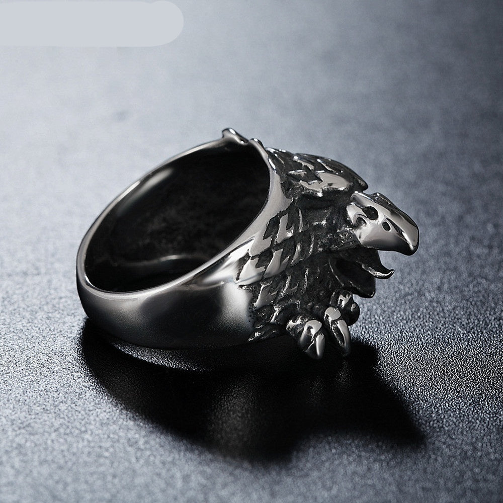 Titanstahlring mit Adler-Design – Bild 5 | LuxeStyle