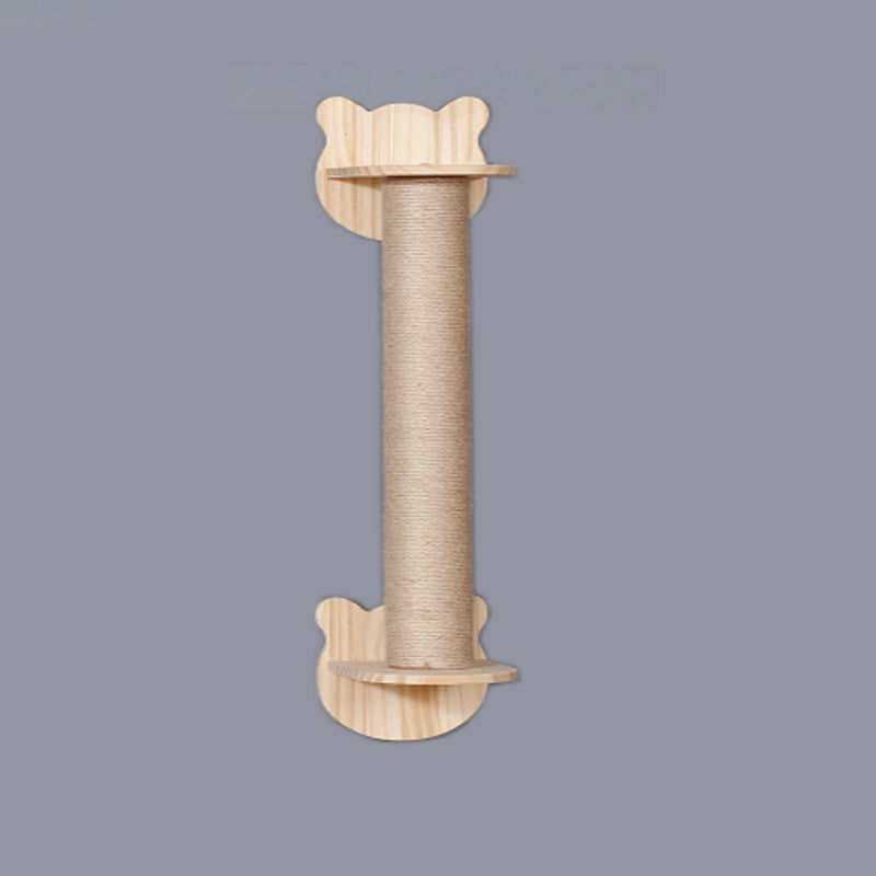 Wandmontierte Katzen-Kletterplattform aus Massivholz