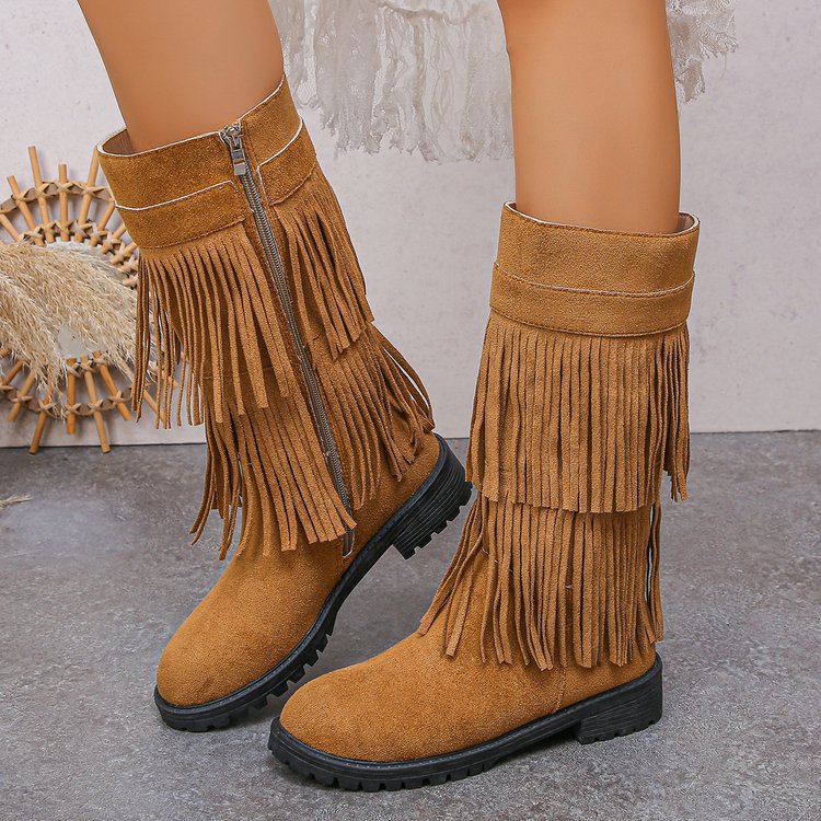 Klassische Damen-Boots mit niedrigem Absatz – Bild 6 | LuxeStyle