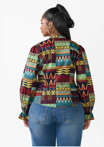 Afrikanische Print-Bluse | LuxeStyle