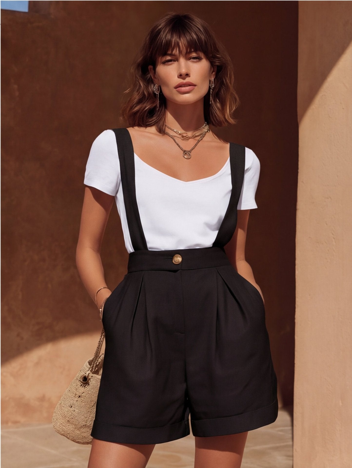 Boho-Chic Latz-Shorts für Damen