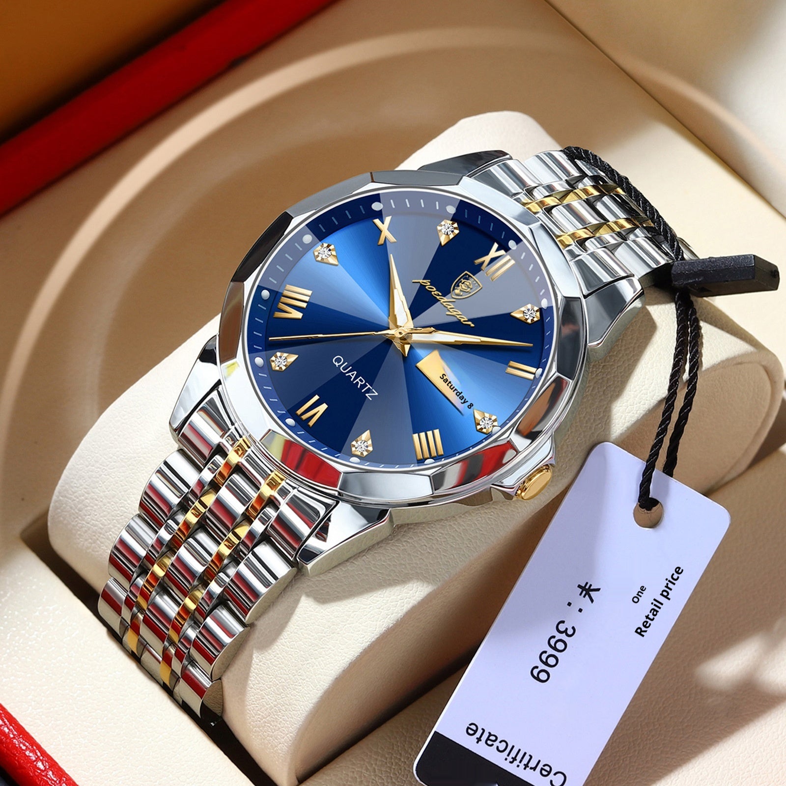 Wasserdichte Leuchtende Herrenuhr