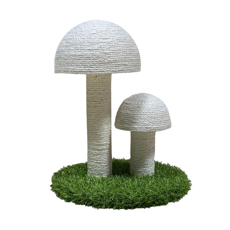 Pilz-Kratzbaum aus Naturleinen für Katzen