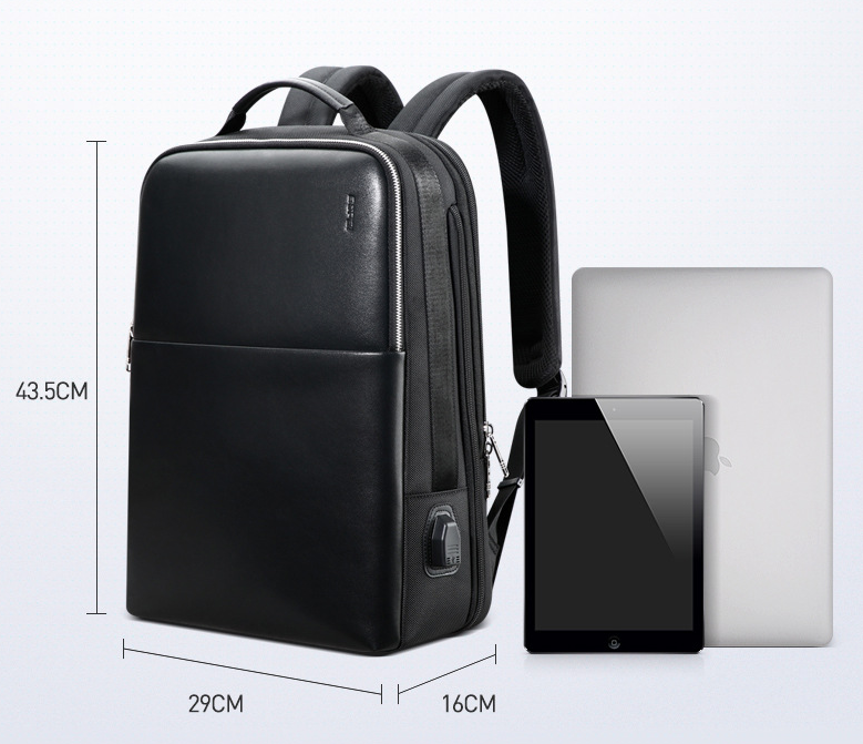 Reiserucksack 43,5×16×29 cm – Black – Bild 7 | LuxeStyle