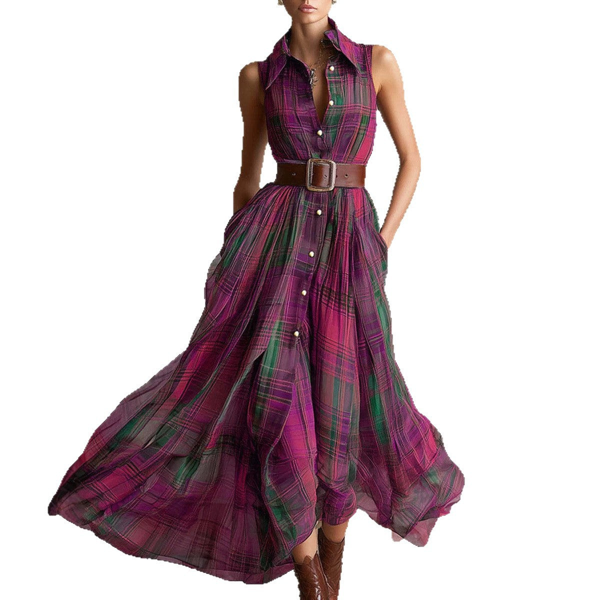 Ärmelloses Midikleid mit offener Rückenpartie – Bild 3 | LuxeStyle