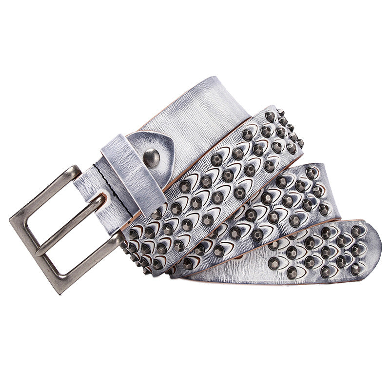 Gürtel aus Vollschale Rindleder – Punk-Style – Bild 3 | LuxeStyle