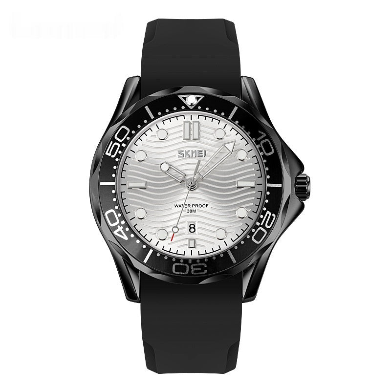 Herren Quarz Armbanduhr mit Leuchtband