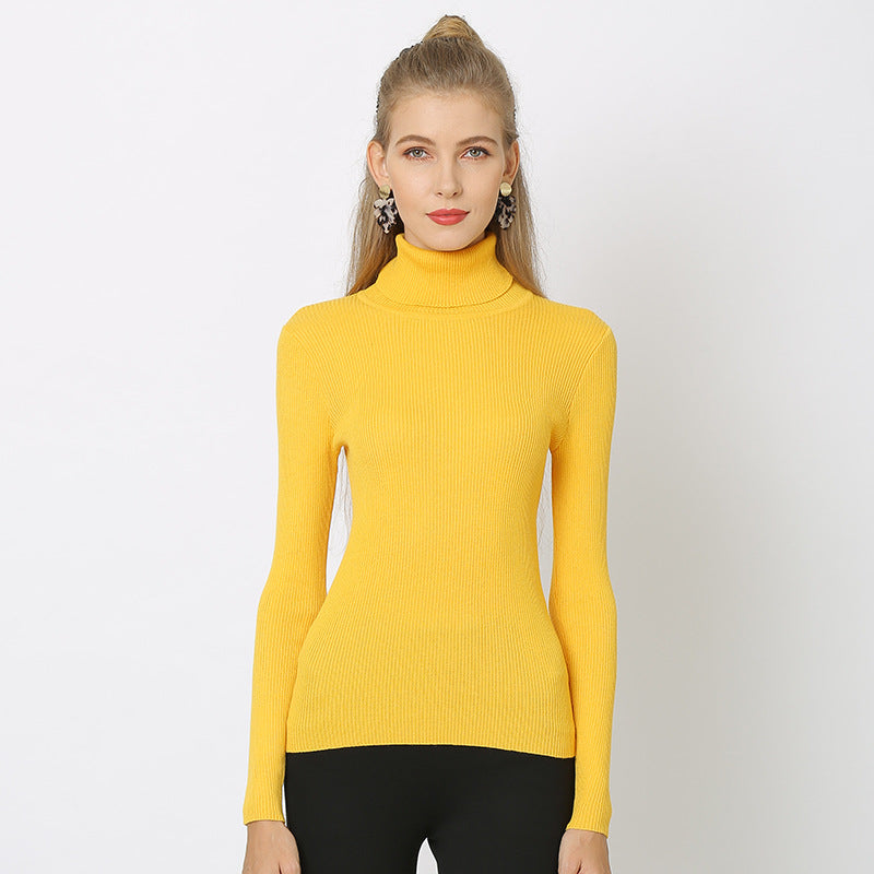 Unifarbener Oversize Rollkragenpullover für Damen