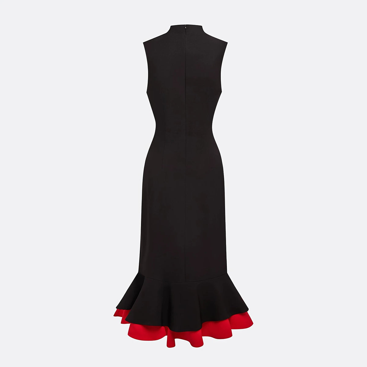 Elegantes Color-Block Midikleid mit Volantsaum – Bild 2 | LuxeStyle