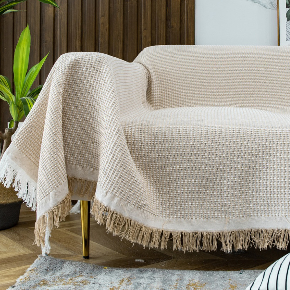 Sofa-Überwurf aus Leinen-Baumwoll-Mix