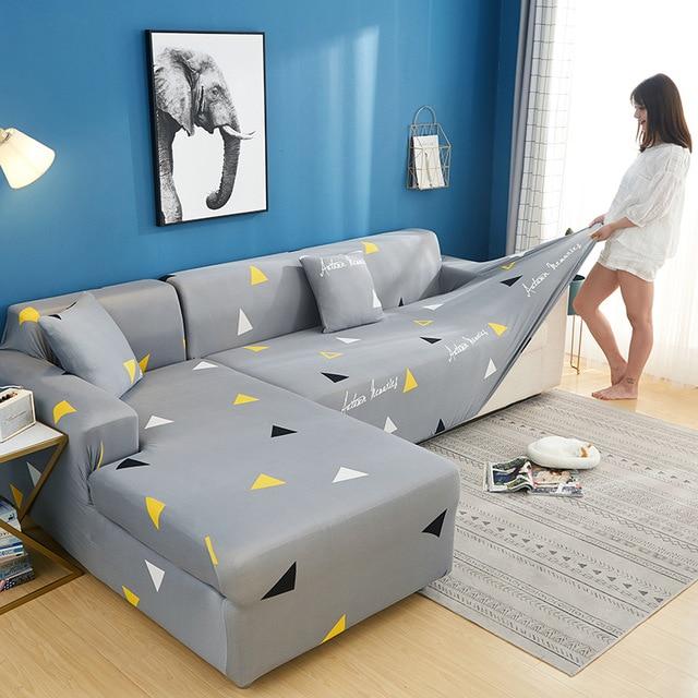 Elastischer Sofaüberzug Kaleidoskop-Muster – Bild 3 | LuxeStyle