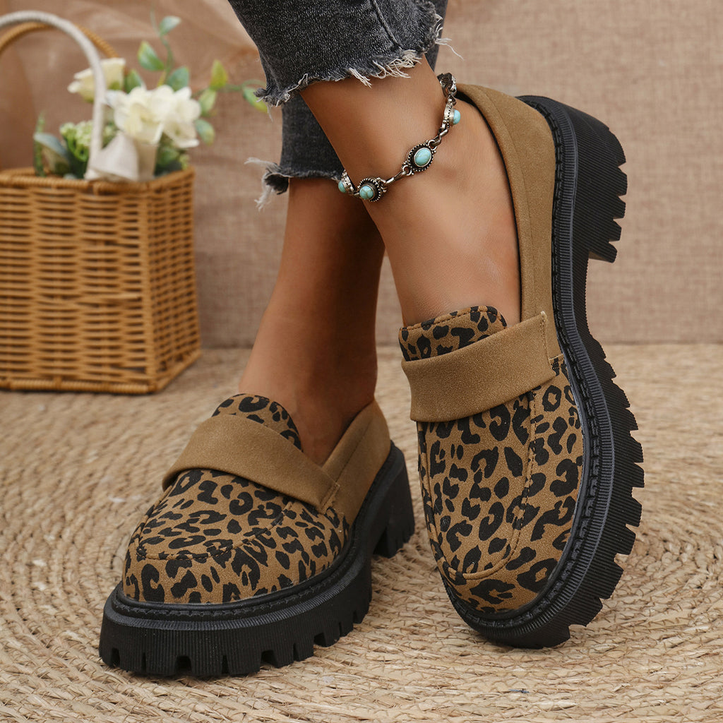 Leoparden-Loafer für Herren mit dicker Sohle
