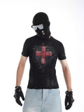 Slim-Fit T-Shirt mit Kreuz-Print – Ansicht 2