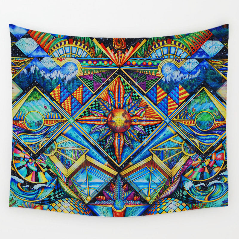 Geometrischer Wandteppich mit Mandala-Muster – Bild 2 | LuxeStyle