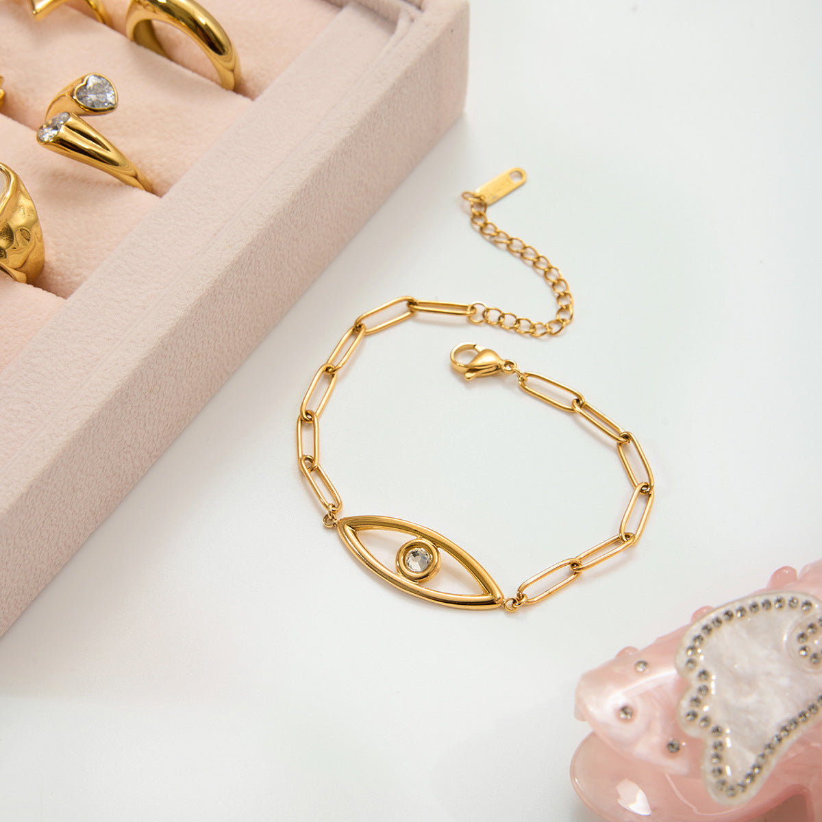 Armband «Classic» mit Zirkonia und Evil Eye – Bild 5 | LuxeStyle