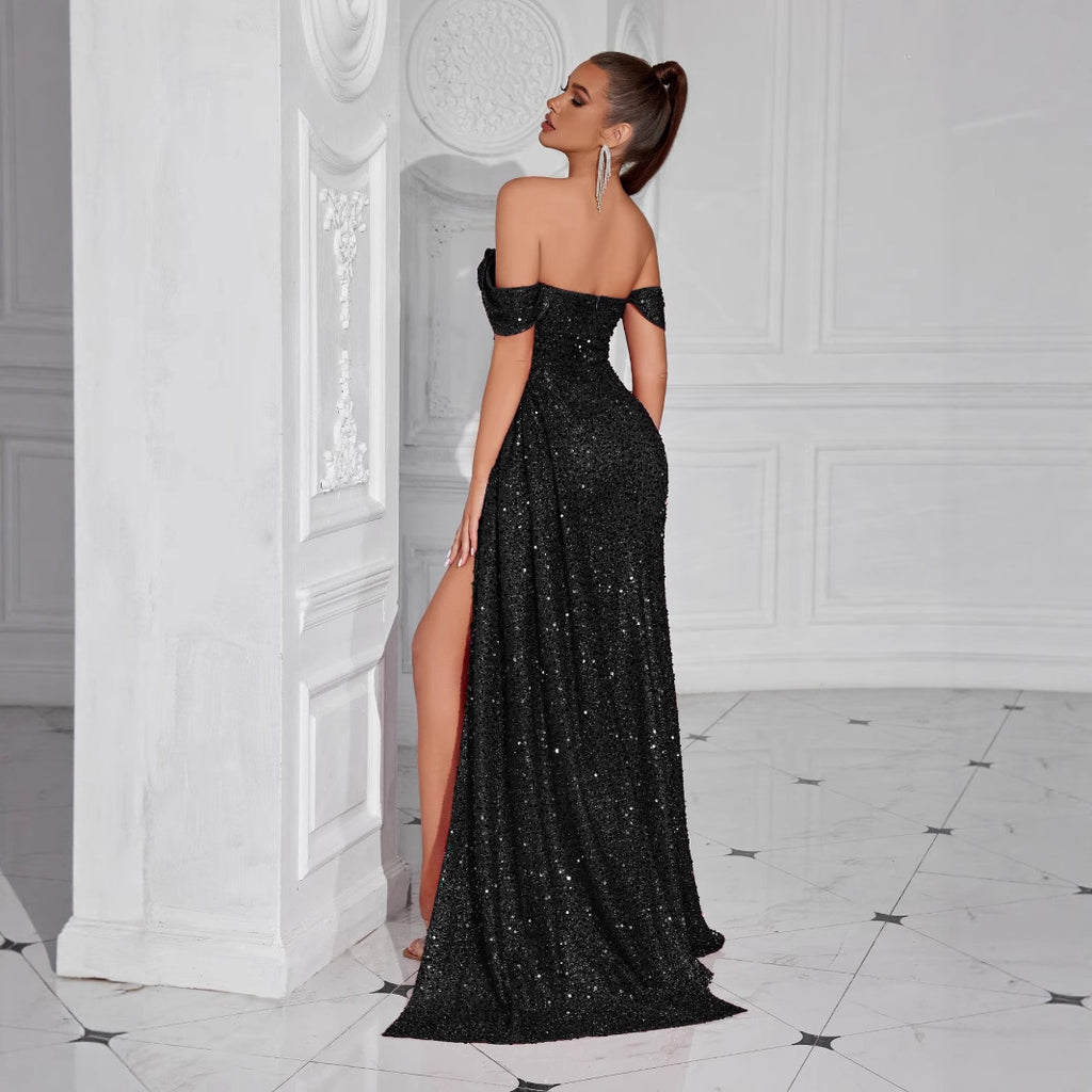 Pailletten Bandeau Bodycon Maxikleid – Bild 7 | LuxeStyle