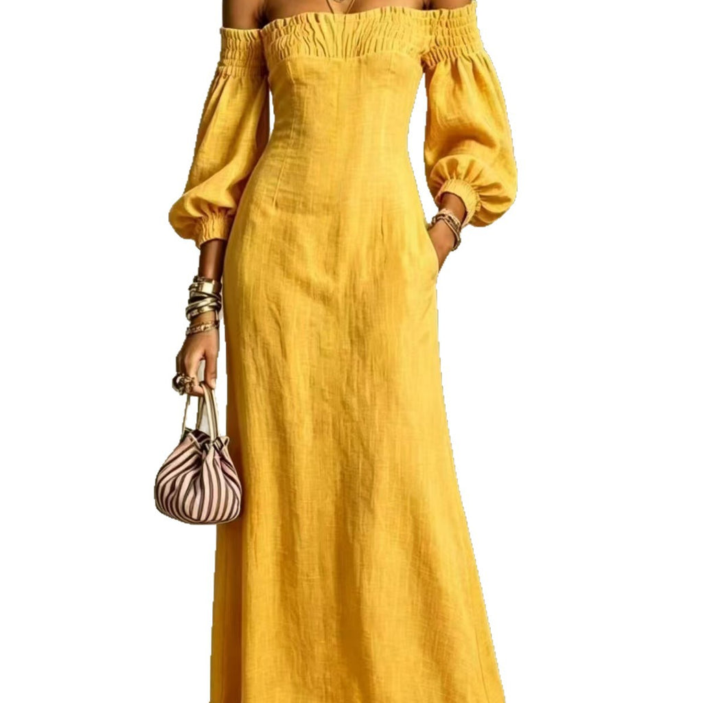 Elegantes Maxikleid mit Glockenärmeln