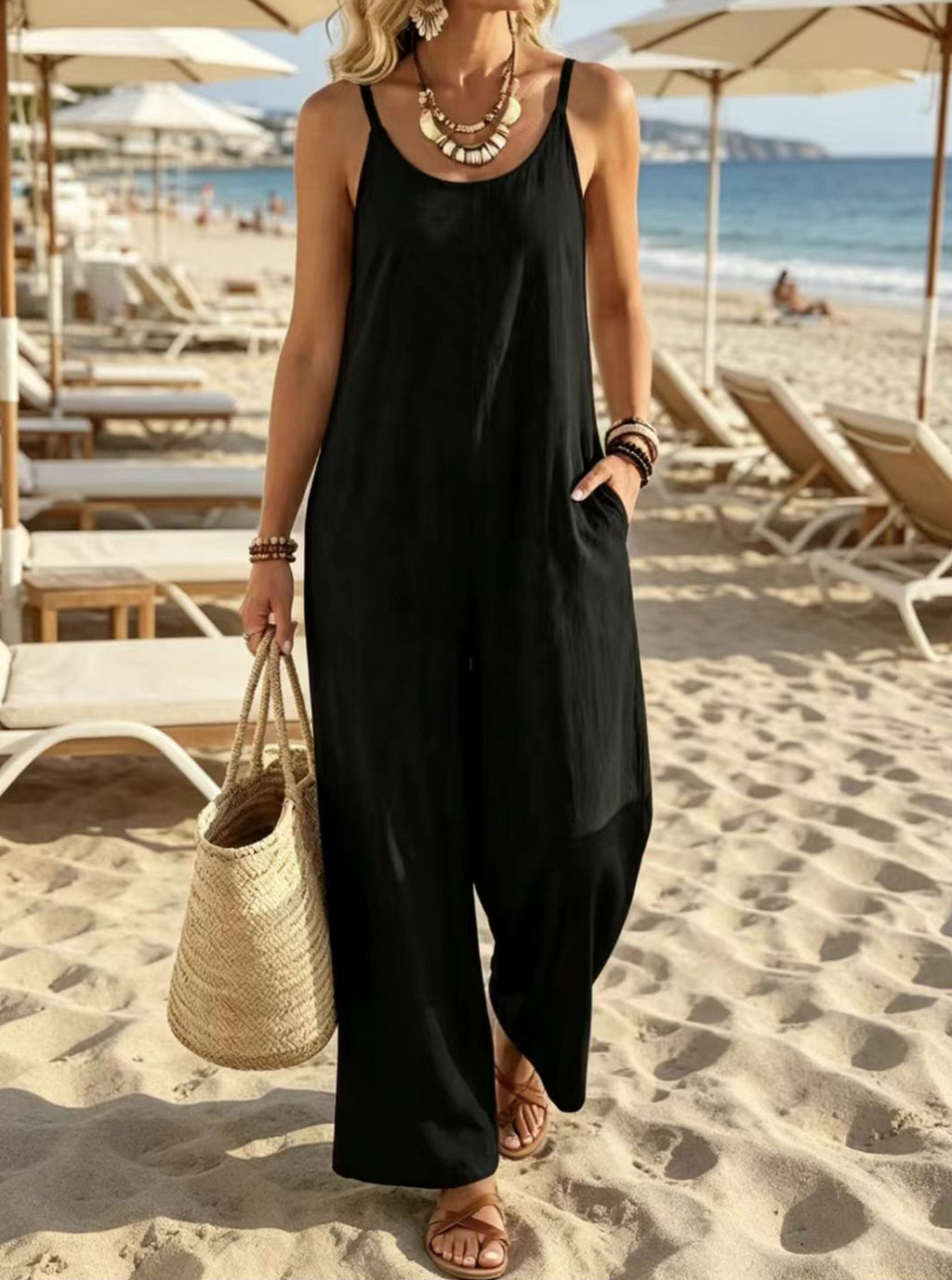 Lockerer Resort-Jumpsuit mit Trägern