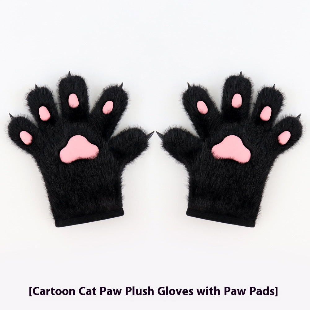 Katzenpfoten-Handschuhe Plüsch