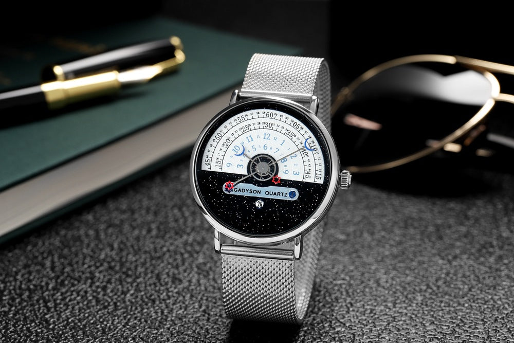 Quarz-Herrenuhr mit Kalender und Milanaise-Armband – Bild 5 | LuxeStyle