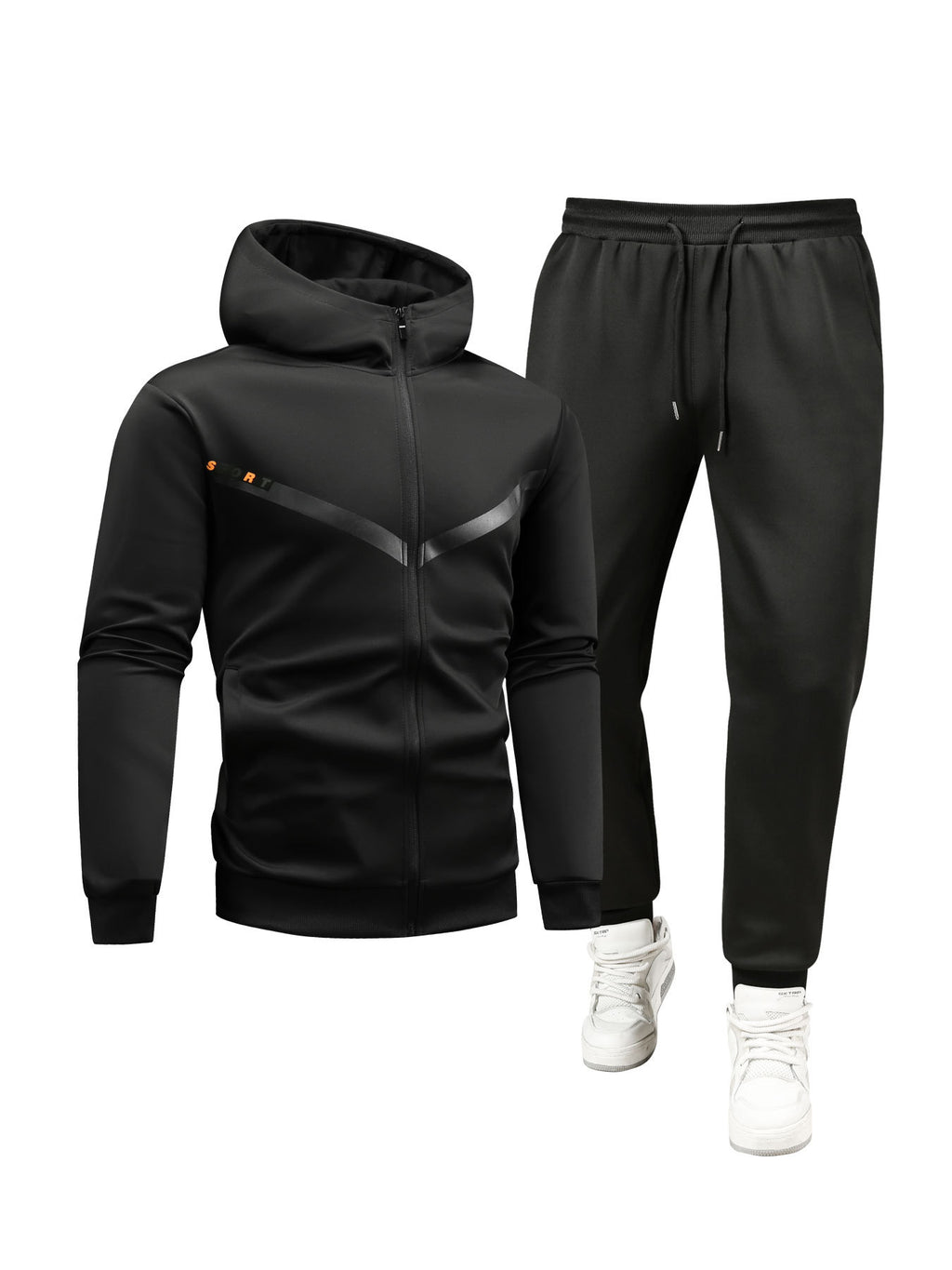 Kapuzenjacke und Hose Sportanzug
