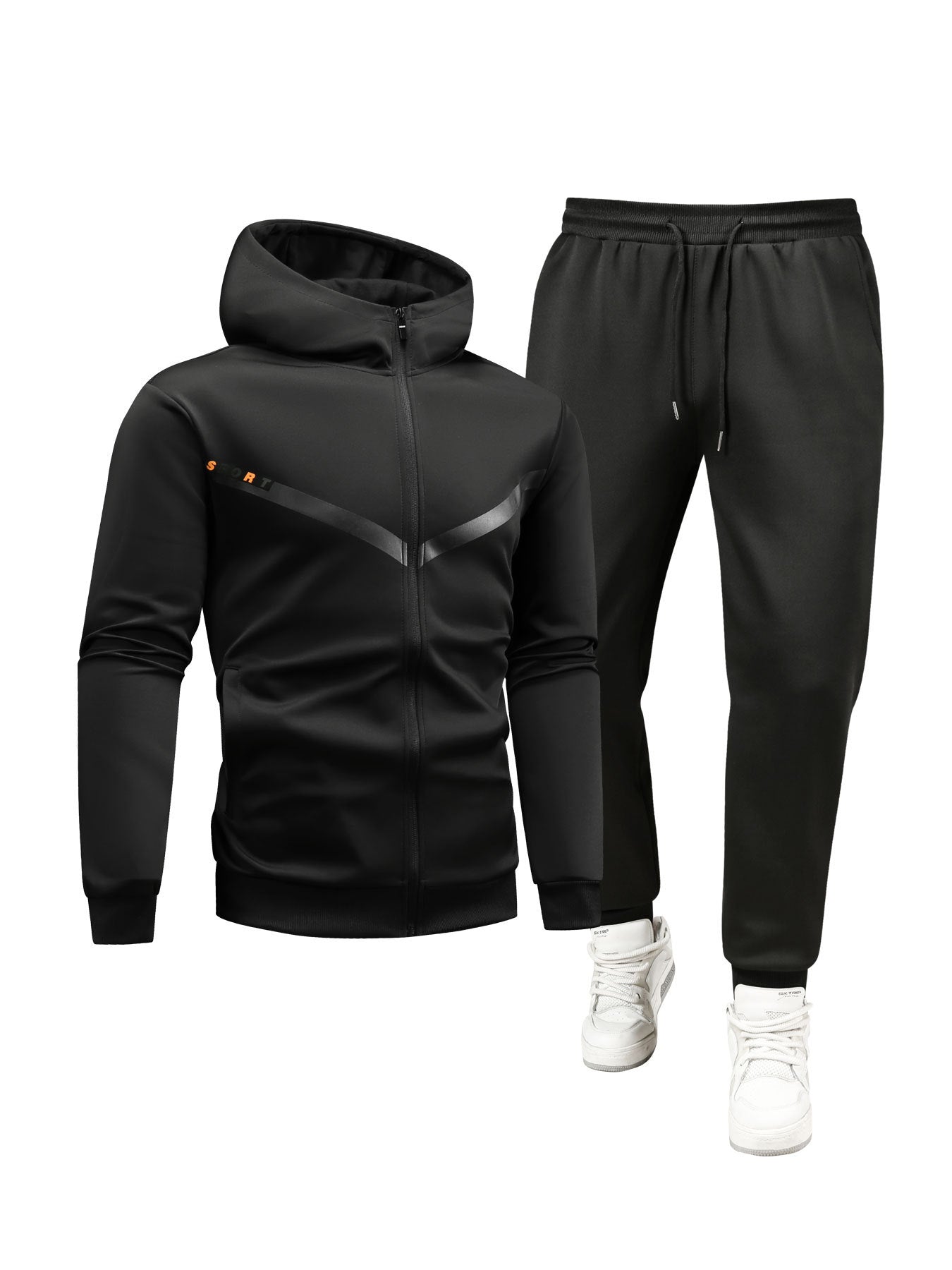 Kapuzenjacke und Hose Sportanzug