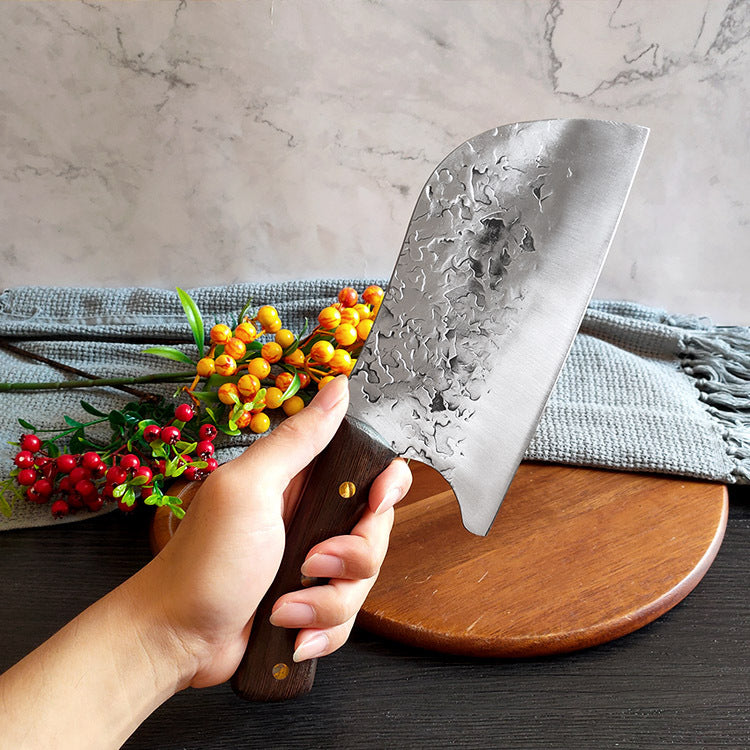 Handgeschmiedetes Küchenmesser mit Holzgriff