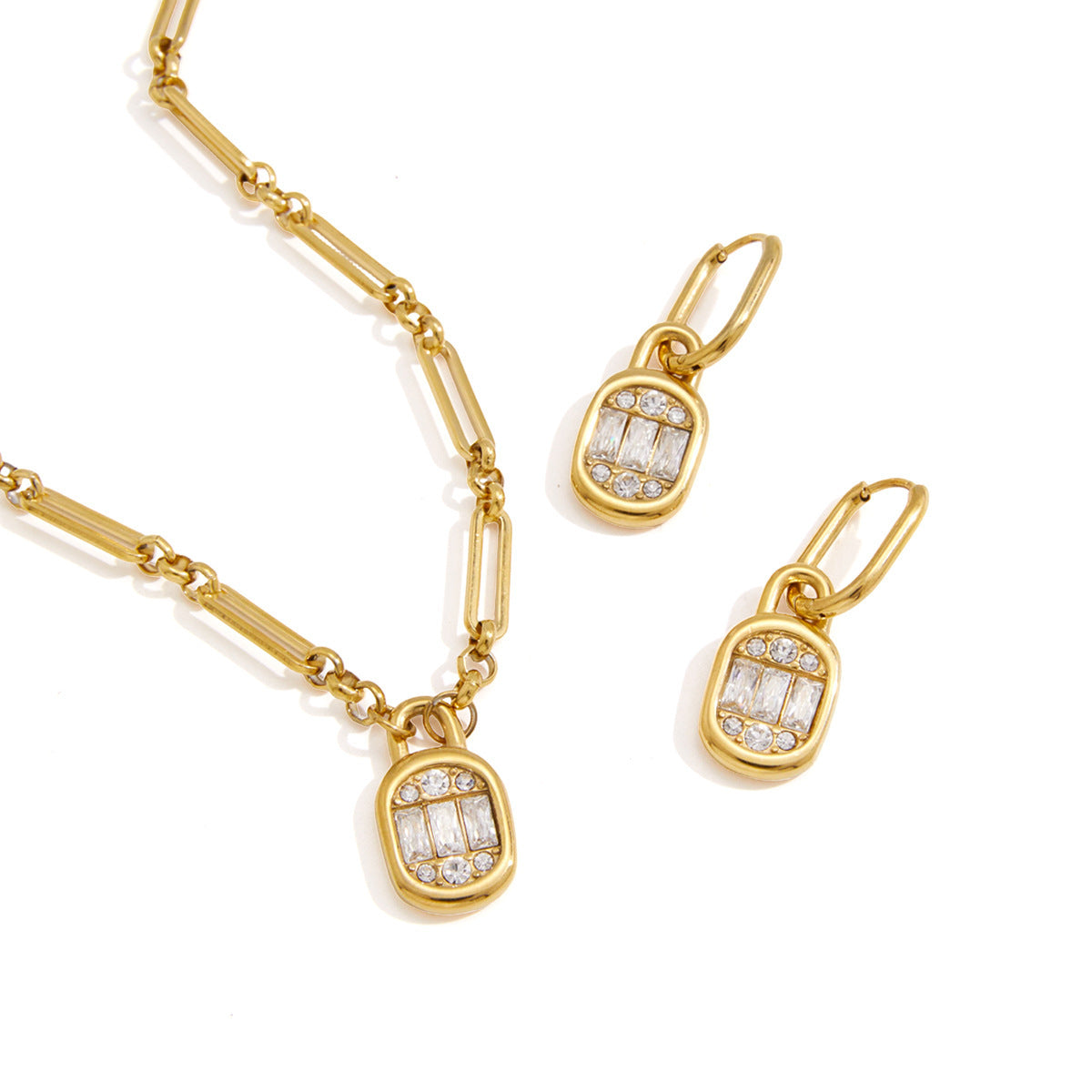 Halskette & Ohrringe mit Strass-Anhänger – Bild 4 | LuxeStyle