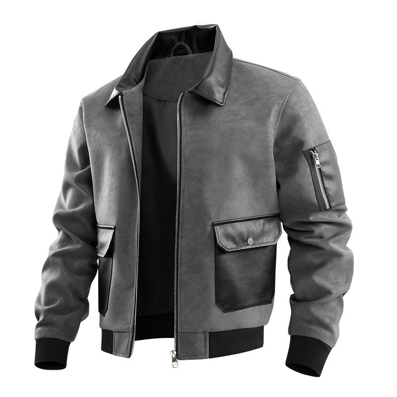 Herren-Jacke mit Patchwork-Textur