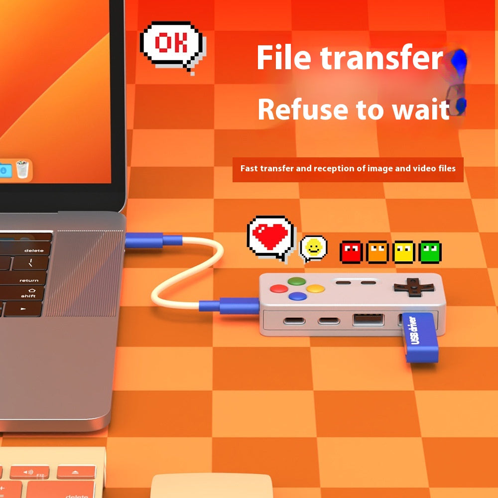 4-in-1 Cartoon Game USB Hub