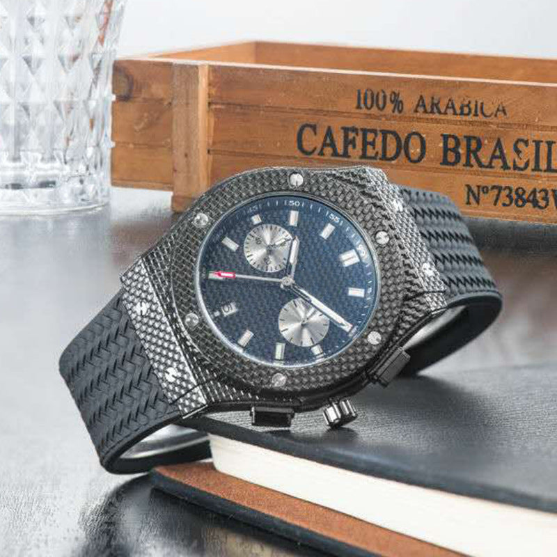 Edelstahl-Armbanduhr mit Kautschukarmband – Bild 5 | LuxeStyle