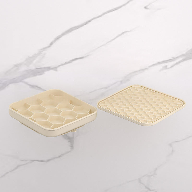 Silikon-Anti-Schling-Napf mit Wabenmuster und Deckel – Bild 6 | LuxeStyle