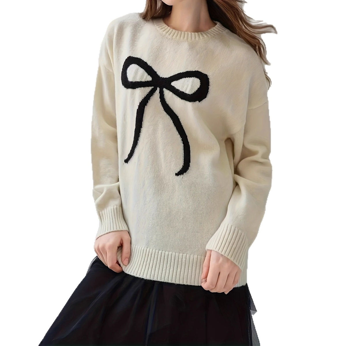 Champagnerfarbenes Langarm-Top im koreanischen Stil – Bild 3 | LuxeStyle